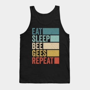 Funny Eat Sleep Bee Gees Repeat Retro Vintage Tank Top